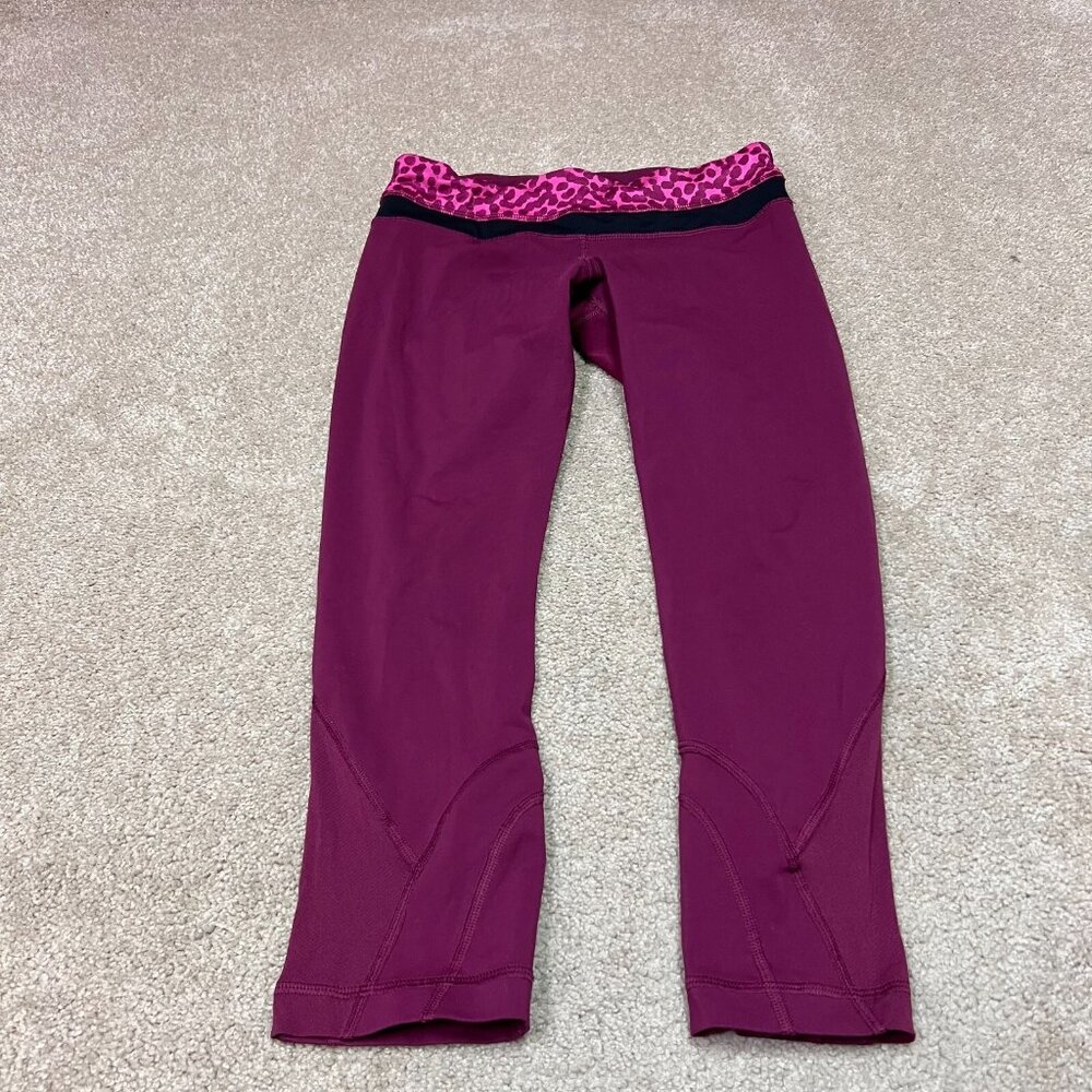 Lululemon Leggings Women’s Cropped Red Pull On Size 6